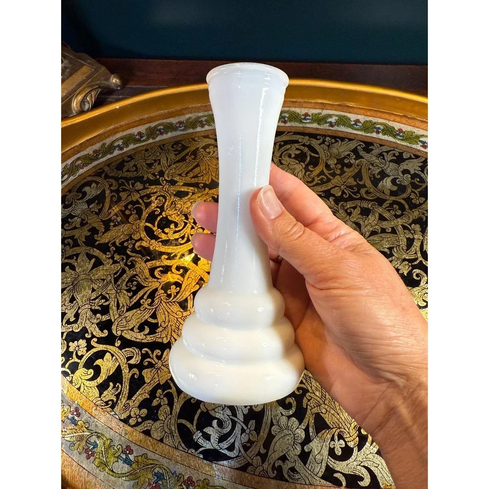 Vintage Randall‎ Milk Glass Bud Vase: Mid-Century Modern Decor